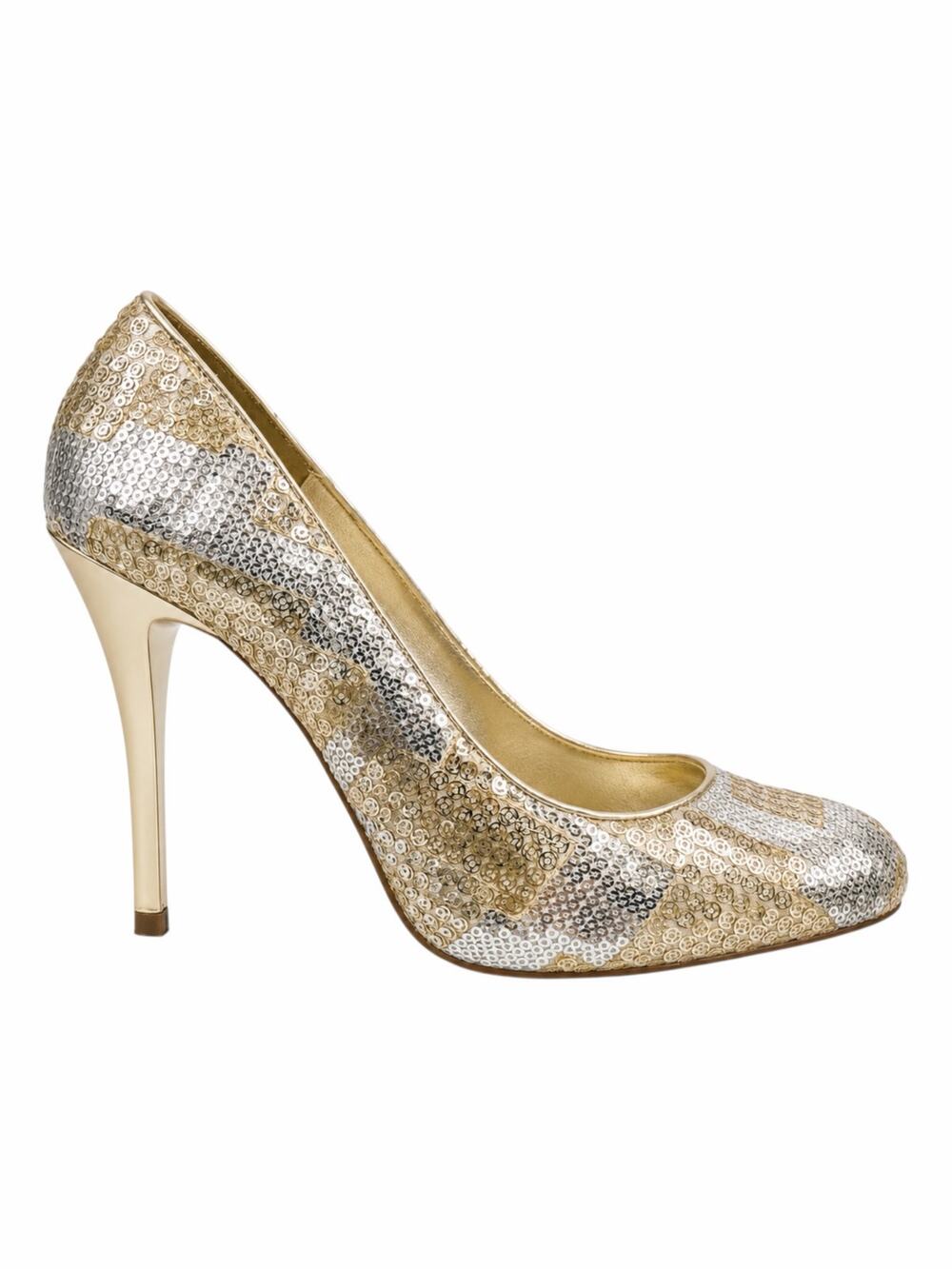 Aldo Glicken Sequins Glitter Pumps Metallic Gold Silver Size 39